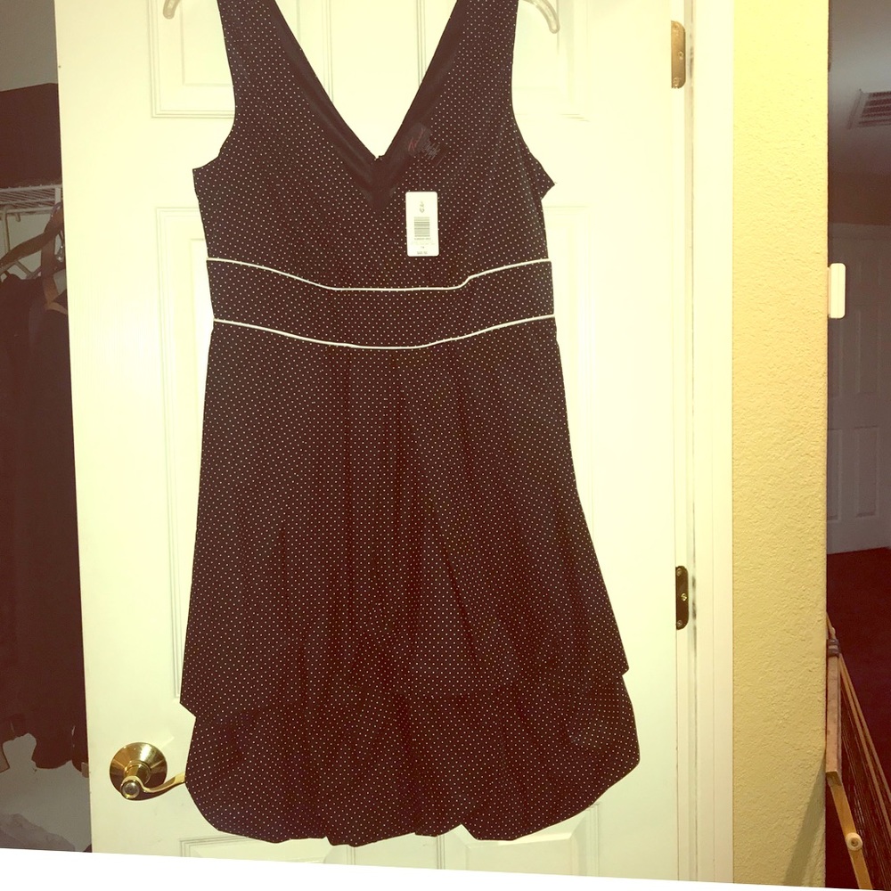 Torrid black with white polka dot dress